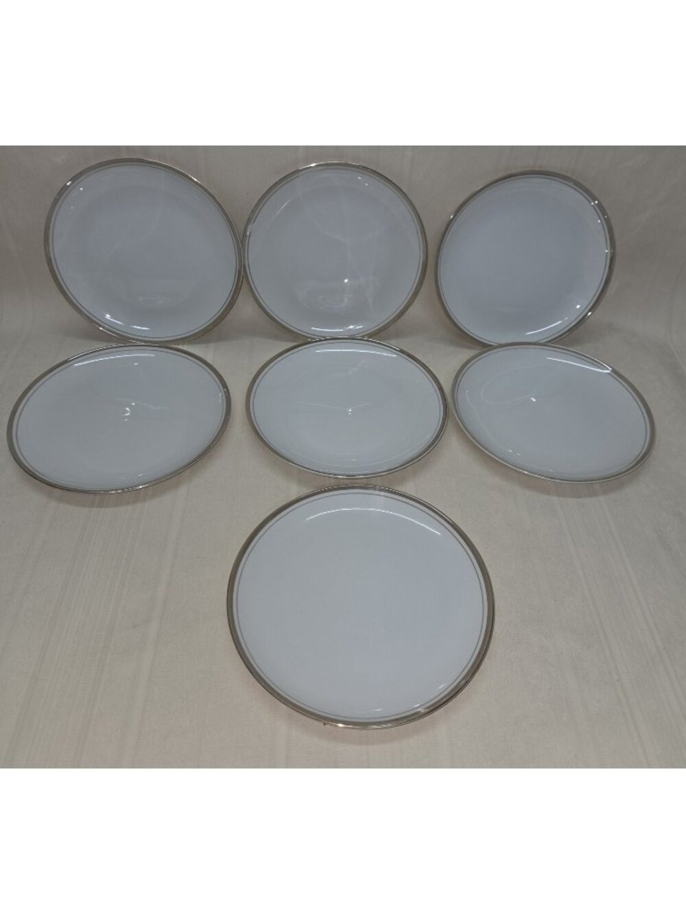 Royalton China Co Translucent Porcelain 7 Bread/Dessert Plates Golden Elegance